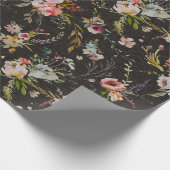 Meadow Floral - Black Gift Wrap Geschenkpapier (Ecke)