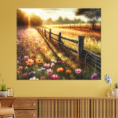 Meadow Floral Sunrise Leinwanddruck (Insitu (Wohnzimmer))