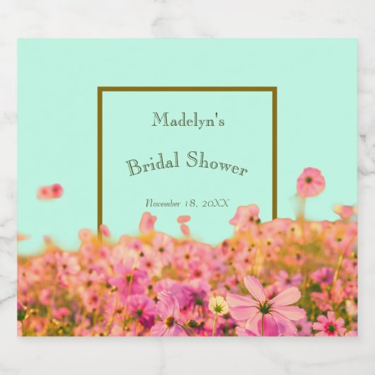 Meadow Florals Brautparty oder Veranstaltung Schaumweinetikett (Einzelnes Label)