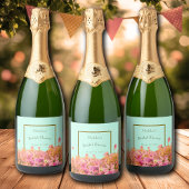 Meadow Florals Brautparty oder Veranstaltung Schaumweinetikett