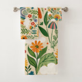 Meadow Florals Rainbow Custom Pattern Badhandtuch Set (Insitu)