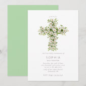 Meadow flower cross the First Holy Communion Einladung (Vorne/Hinten)