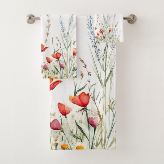 Meadow Flowers and Lavender Badhandtuch Set (Insitu)
