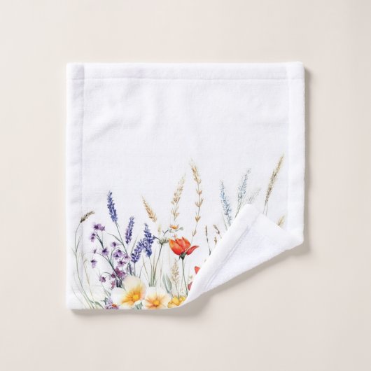 Meadow Flowers and Lavender Badhandtuch Set (Waschlappen)