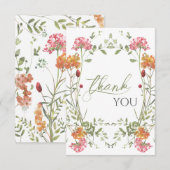 Meadow Flowers Watercolor Baby Shower Dankeskarte (Vorne/Hinten)