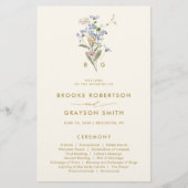 Meadow Gold-Hochzeitsprogramm für Frühjahr-Wildblu (Vorderseite)