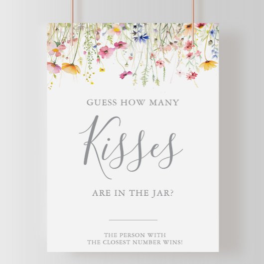 Meadow Guess Wie viele Kisses Brautparty Game Poster