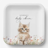 Meadow Kitten | Niedliche Kinderkatzendusche Pappteller (Vorderseite)