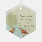 Meadow Larks Vintag Bird Trauzeugin Ornamente (Vorderseite)