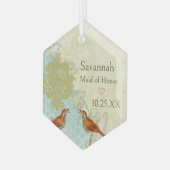 Meadow Larks Vintag Bird Trauzeugin Ornamente (Vorderseite Links)