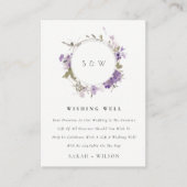 Meadow Lilac Floral Wreath Wedding wünscht sich ei Begleitkarte (Vorderseite)