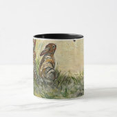 Meadow Matchup Playful Hares in a Meadow Rabbits Tasse (Zentrum)