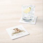 Meadow Melody cow paper plates Rechteckiger Pappuntersetzer (Vor Ort)