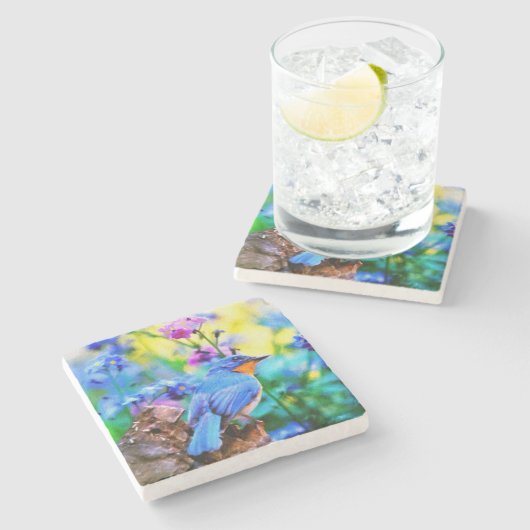 Meadow Melody Steinuntersetzer (Seitenansicht)