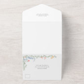 Meadow Pastel Französische Rose Blumenhochzeit All In One Einladung (Außenbereich)