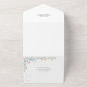 Meadow Pastel Französische Rose Blumenhochzeit All In One Einladung (Außenbereich)