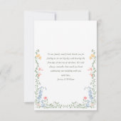 Meadow Pastel Französische Rose Blumenhochzeit Dankeskarte (Rückseite)