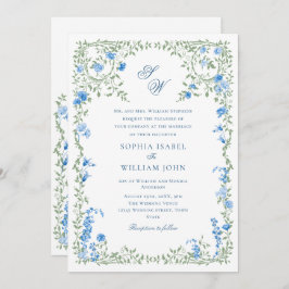 Meadow Pastel Französische Rose Blumenhochzeit Einladung