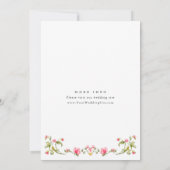 Meadow Pastel Französische Rose Blumenhochzeit Einladung (Rückseite)