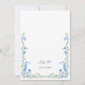 Meadow Pastel Französische Rose Blumenhochzeit Einladung (Rückseite)