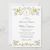 Meadow Pastel Französische Rose Blumenhochzeit Einladung (Vorderseite)