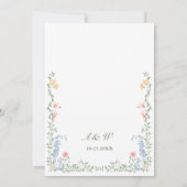 Meadow Pastel Französische Rose Blumenhochzeit Einladung (Rückseite)