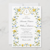 Meadow Pastel Französische Rose Blumenhochzeit Einladung (Vorderseite)