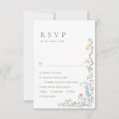 Meadow Pastel Französische Rose Blumenhochzeit RSVP Karte (Vorderseite)