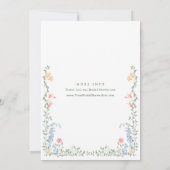 Meadow Pastel Französische Rose Blumenkohl Brautpa Einladung (Rückseite)