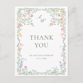 Meadow Pastel Französische Rose Vielen Dank Postkarte