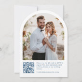 Meadow Pastel French Floral Wedding QR-Foto Einladung (Rückseite)