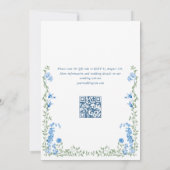 Meadow Pastel French Rose Floral Wedding QR-Code Einladung (Rückseite)