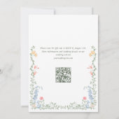 Meadow Pastel French Rose Floral Wedding QR-Code Einladung (Rückseite)