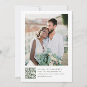 Meadow Pastel French Rose Floral Wedding QR-Code Einladung (Rückseite)