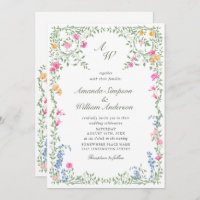 Meadow Pastel French Rose Floral Wedding QR-Code