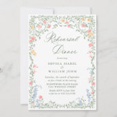 Meadow Pastor Französische Rose Probe Abendessen Einladung (Vorderseite)