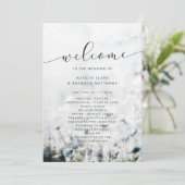 Meadow Song verblasste Wildblumen Hochzeitfeier Programm (Stehend Vorderseite)