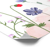 Meadow Summer Wildblume Baby Dusche Willkommen Poster (Ecke)