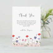 Meadow Summer Wildblume Babydusche Dankeskarte (Stehend Vorderseite)