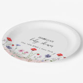 Meadow Summer Wildblume Babydusche Pappteller (Schrägansicht)