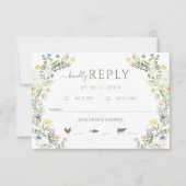 Meadow Wild Blume Rustic Wedding Kindly Antwort (Vorderseite)