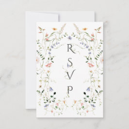 Meadow Wildblume Rustic Boho Foto Wedding RSVP Karte