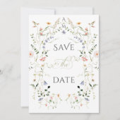 Meadow Wildblume Rustic Boho Foto Wedding Save The Date (Vorderseite)