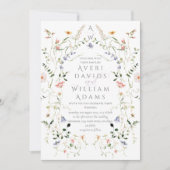 Meadow Wildblume Rustic Boho Wedding Einladung (Vorderseite)