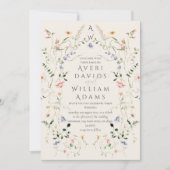 Meadow Wildblume Rustic Boho Wedding Einladung (Vorderseite)