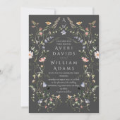 Meadow Wildblume Rustic Boho Wedding Einladung (Vorderseite)