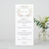 Meadow Wildblume Rustic Boho Wedding Menükarte (Stehend Vorderseite)