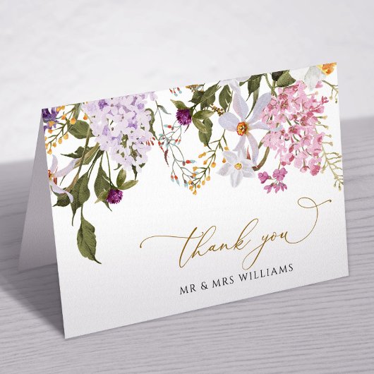 Meadow Wildblume Wedding Dankeschön Card Dankeskarte