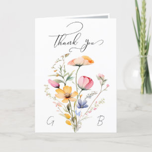 Meadow Wildblume Wedding Foto Danke Karte