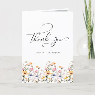 Meadow Wildblume Wedding Foto Danke Karte